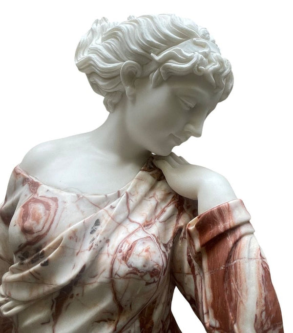 20th Century Italian Life-Size Marble Sculpture of a Dancing Girl.