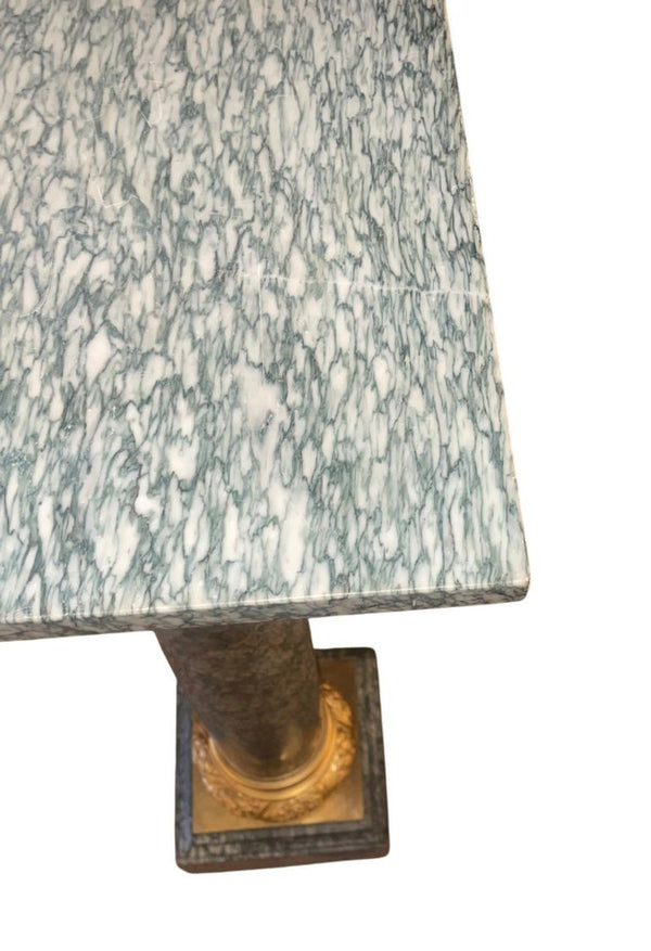 19th Century French Gilt Bronze-Mounted Pedestal with Rare Green Marble.