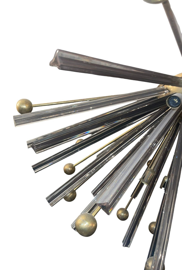 Vintage Italian Murano Glass Sputnik Semi-Flush Mount Chandelier, 1980's.