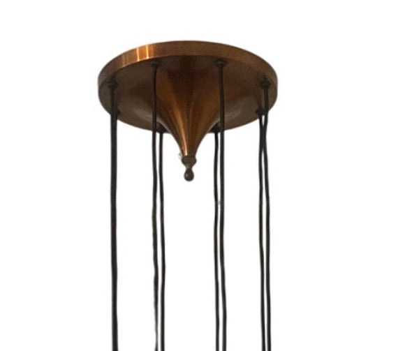 Murano Glass Tubes Flush Mount / Chandelier Designed by Poliarte. Italy, 1960's.