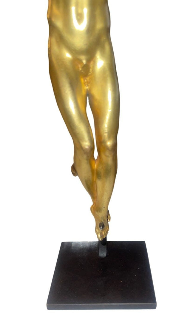 17th Century Corpus Christi, Gilt Bronze Figure on Stand, after Antonio Susini (1558–1624)