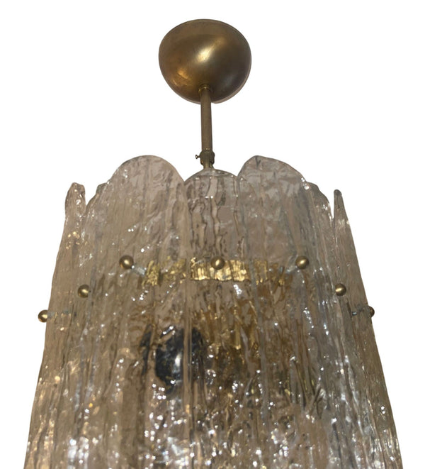 1960's Italian Murano Textured Glass Pendant Light