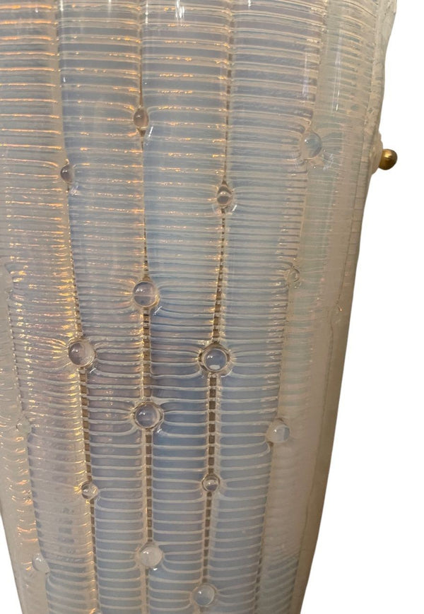 Pair 1980s Italian Opalescent Murano Fazzoletto Glass Wall Sconces