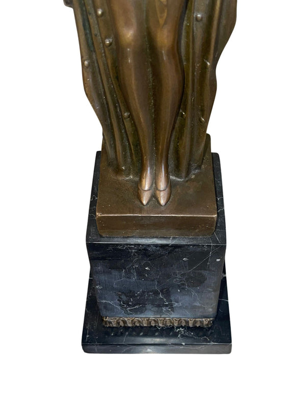 D.H. Chiparus Style Art Deco Bronze Female Figure on Marble Base, France, 1920's