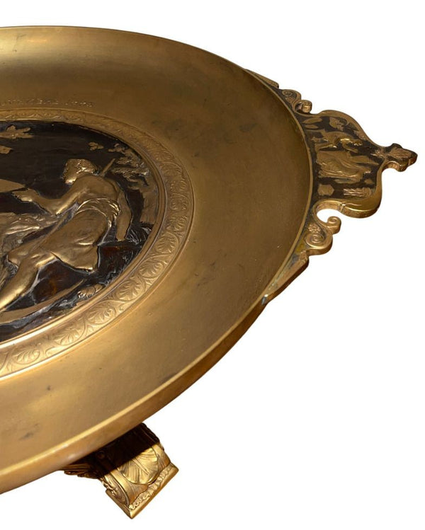 Early 20th Century French Empire-Style Bronze Pedestal Tazza - Signed E. Picault