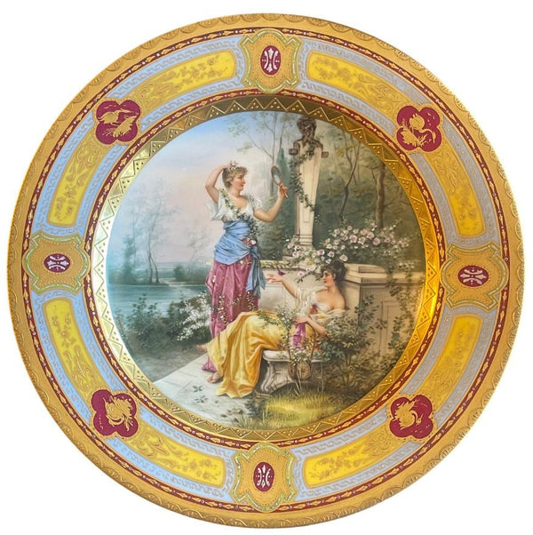 Collection of 6 Royal Vienna Porcelain Plates w/ Hand-Painted Scenes. Late 19th.