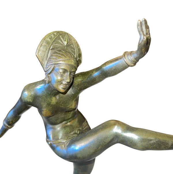 Jean Pierre Morante Bronze Art Deco Dancer Sculpture.