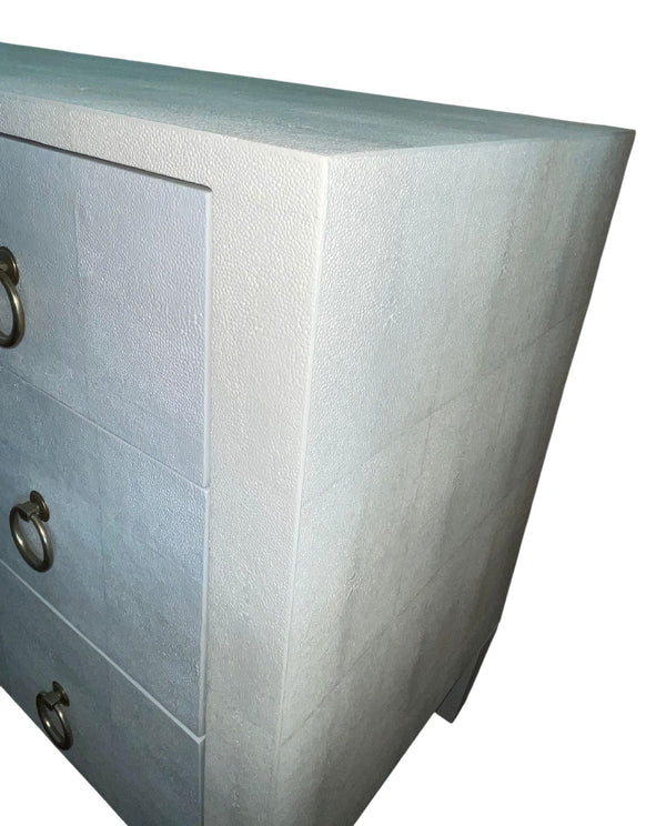 Pair of Italian Two-Tone Faux Shagreen Commodes. Late 20th Century.