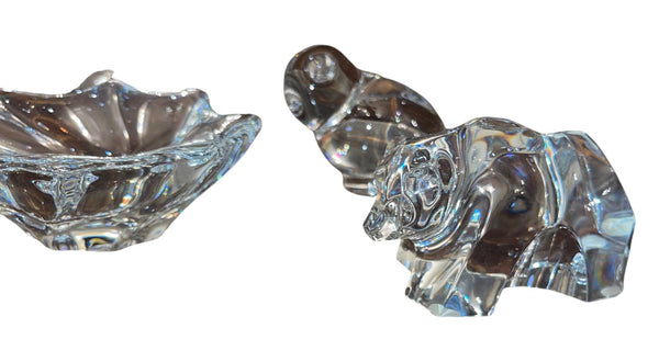 Set of Five Baccarat Crystal Animal Figures & Bowl. Late 20th Century.