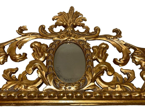 Italian Early 19th Century Giltwood Mirror and Console Table, Tuscany.