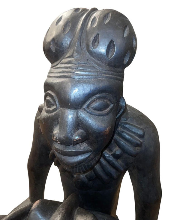 Monumental Yoruba Figural Ritual Vessel, Nigeria, Mid-20th Century