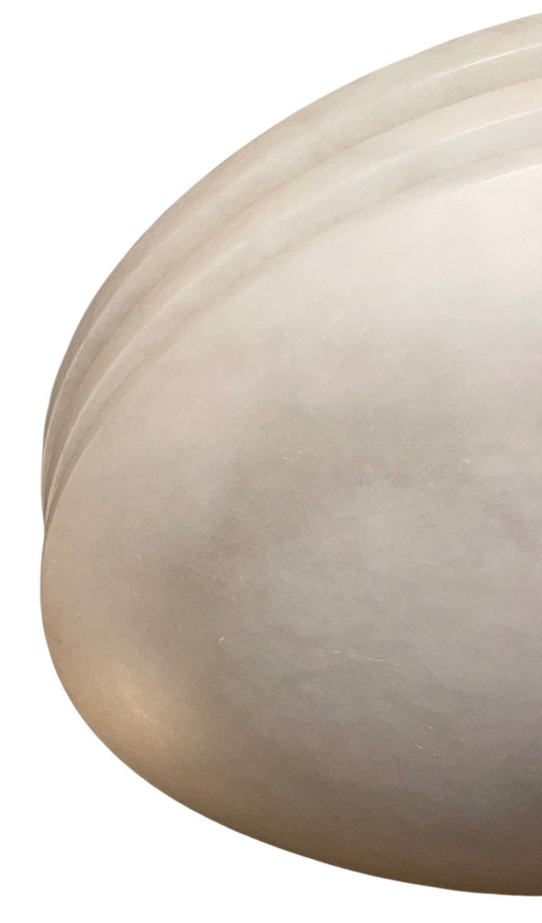 Set of Three Alabaster Flush Mount Ceiling Lights. U.S.A. Mid-20th Century.
