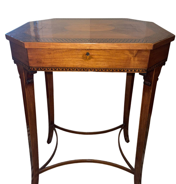 19th Century Italian Marquetry Occasional Table with Lift Top