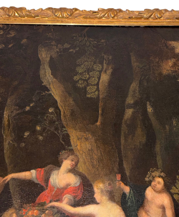 17th-Century Flemish Painting of Bacchus, Venus and Ceres, an Allegory of Autumn