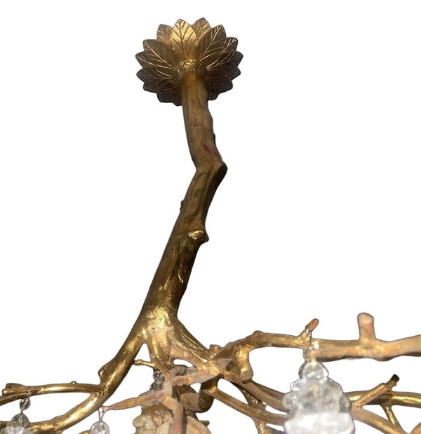Pegaso Gallery Design “Tree of Life” Chandelier with Semi-Precious Stone Fruits