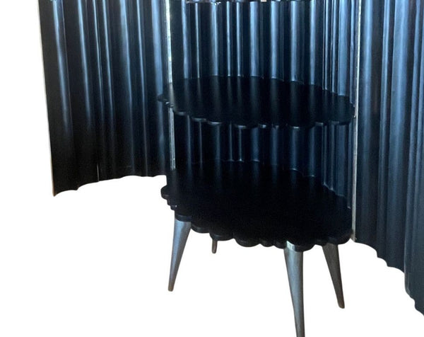 Sculptural Parchment Bar Cabinet with Radiant Ombre Finish. U.S.A. 1980's.