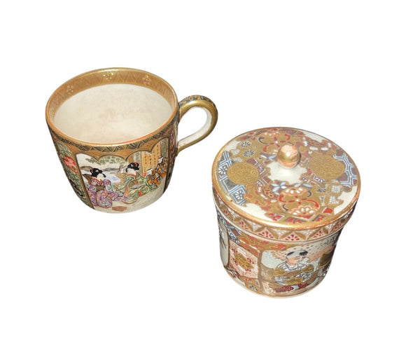 Meiji Period Japanese Satsuma Porcelain Tea Set, 19th Century.