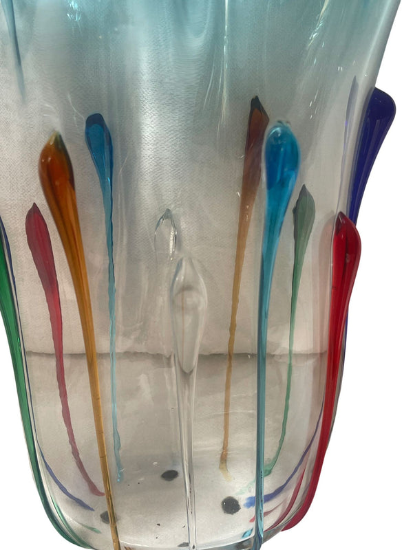 Enrico Cammozzo Signed Murano Glass Vase. Italy, Late 20th Century.