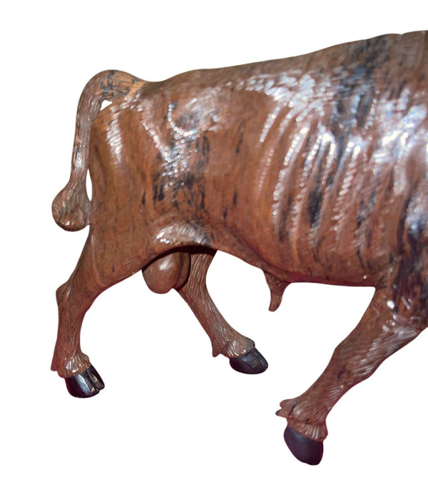 Manfred Gettman Attrib. Brown & Black Obsidian Bull Sculpture. Germany, 20th C.