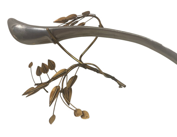 Pair Curtis Jere Brass & Chrome Bird Wall Sculptures, 1980.