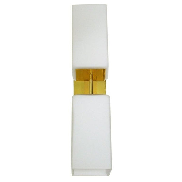Set of Eight Modern Frosted White Murano Glass & Brass Sconces. Italy, 1990's.