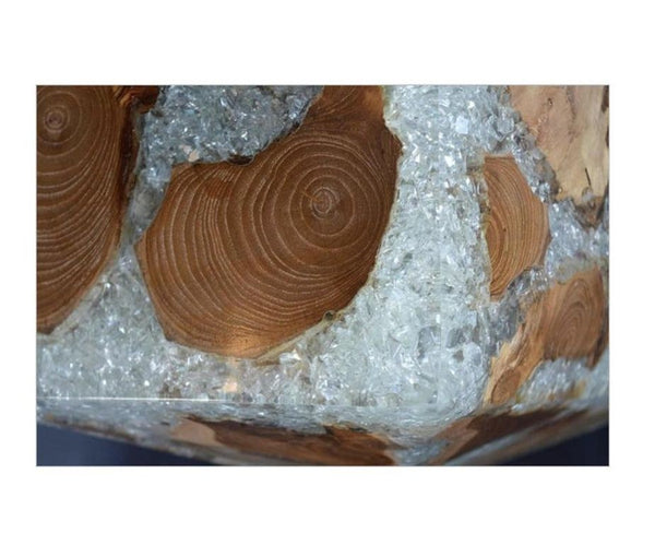 Striking Geometric Resin and Wood Stool. U.S.A. 1980's.