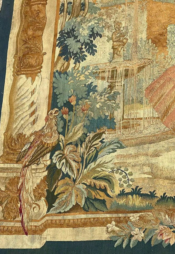 Late 19th Century Verdure Wool Tapestry Signed L.K.F. (Lorentz Kleiser).