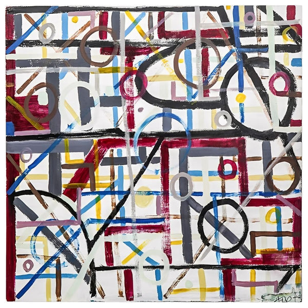 Large Mid-20th Century Abstract Painting. Made in the U.S.A.
