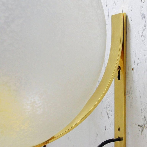 Four Italian Mid-Century Murano Glass & Brass Sconces Attributed to Seguso.