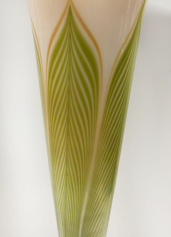 Early 20th Century L.C. Tiffany Studios Feathered Favrile Glass Vase.