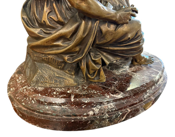 19th Century French Bronze Figure of Ancient Greek Philosopher Zeno of Elea.