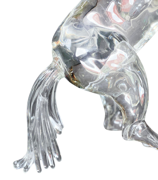 Clear Murano Glass Horse Sculpture by Arnaldo Zanella