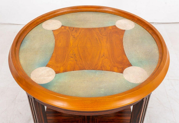 Art Deco Faux Shagreen Side Table, c. 1980's
