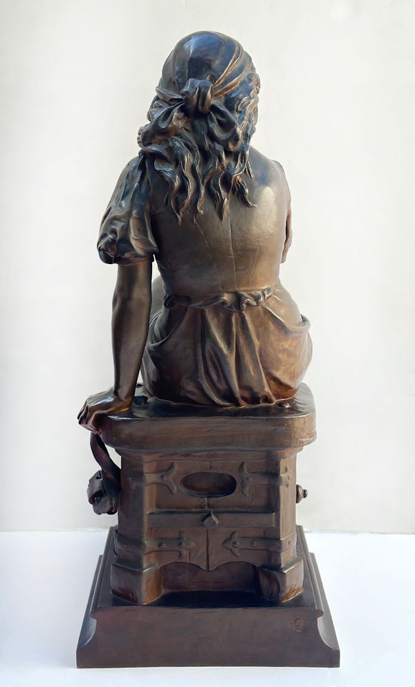 Large "Mignon" Bronze Sculpture by Eugène Aizelin, 1880