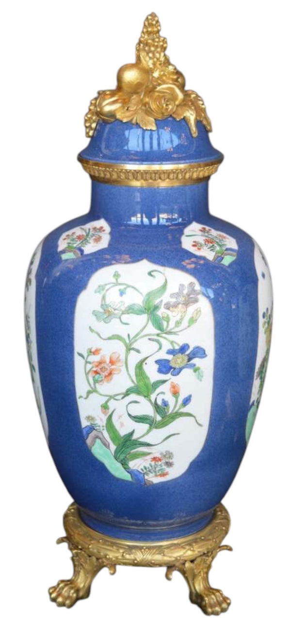 Pair of Mid-19th Century Ormolu-Mounted Chinese Export Porcelain Vases.