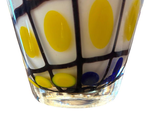 Vintage Italian Murano Polka Dot Art Glass Vase, Mid-20th Century.