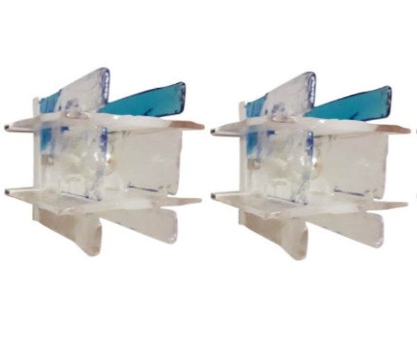 Set of Ten Carlo Nason for Mazzega Square Murano Glass Sconces – Italy, 1960's.
