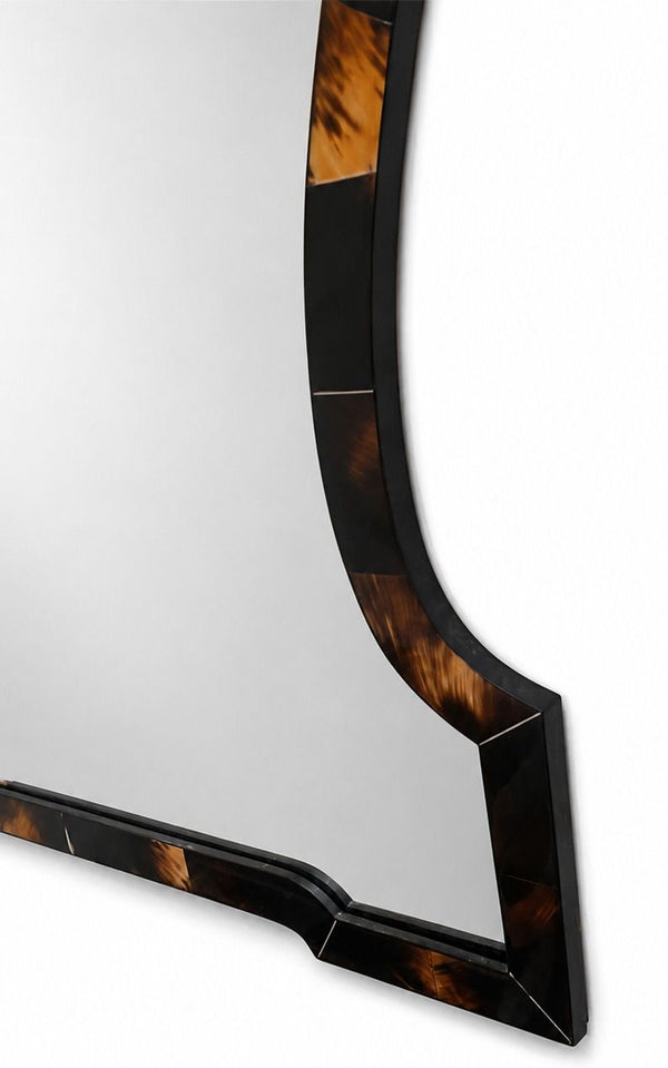 Karl Springer Chippendale-Style Horn Wall Mirror. U.S.A. Late 20th Century.