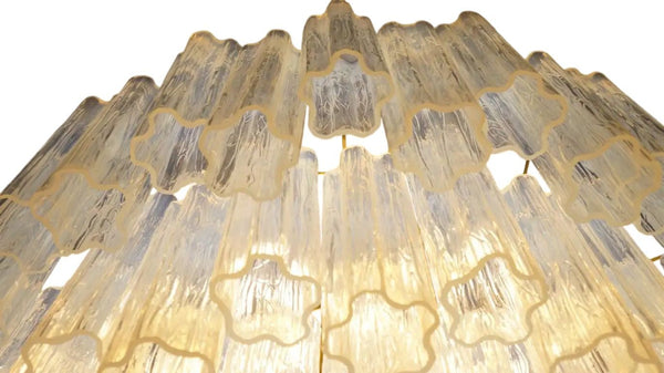 Toso Vetri d’Arte Opaline Murano Glass Chandelier. Italy, 1984.