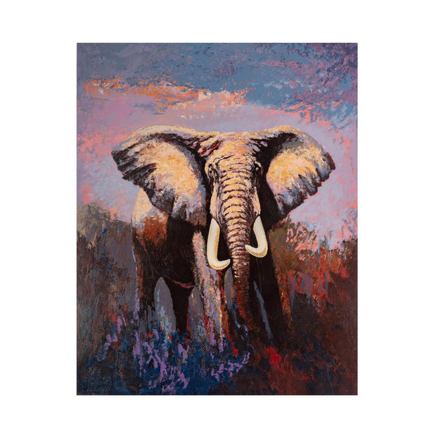 Mark King (1931–2014) Serigraph – "Lone Tusker, 1991" U.S.A.