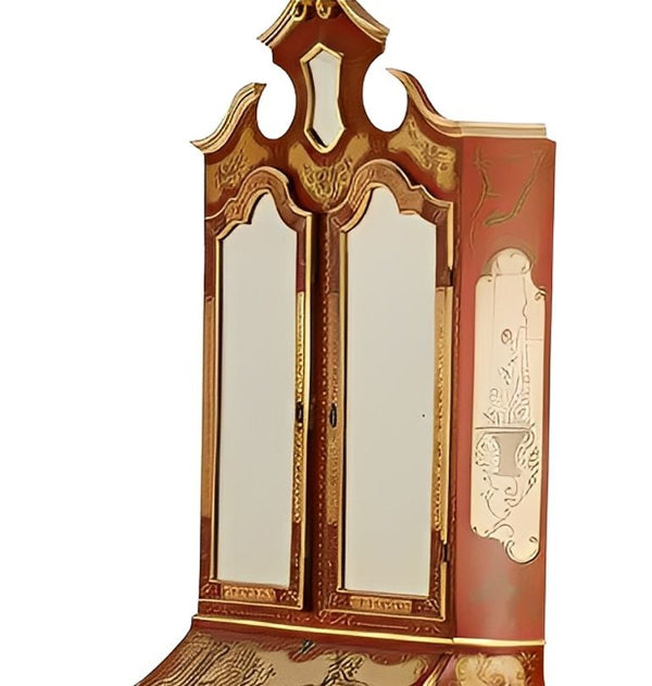 Italian Venetian Rococo-Style Painted Secretary Cabinet-Mirrored Doors, c. 1930s