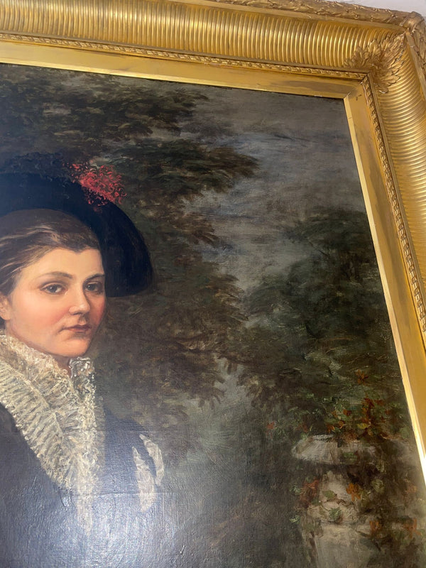 Portrait of an Elegant French Lady. 19th Century.