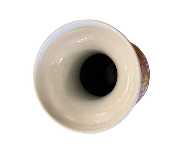 Large Chinese Export Rose Medallion Porcelain Vase. Early 20th Century.