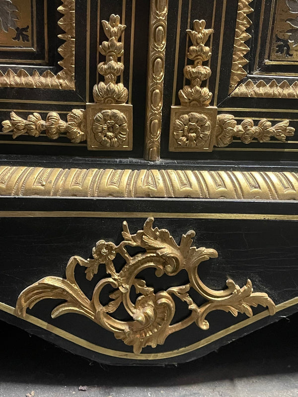 19th C. French Louis XIV Style Ormolu-Mounted Marquetry Cabinet by Henry Dasson