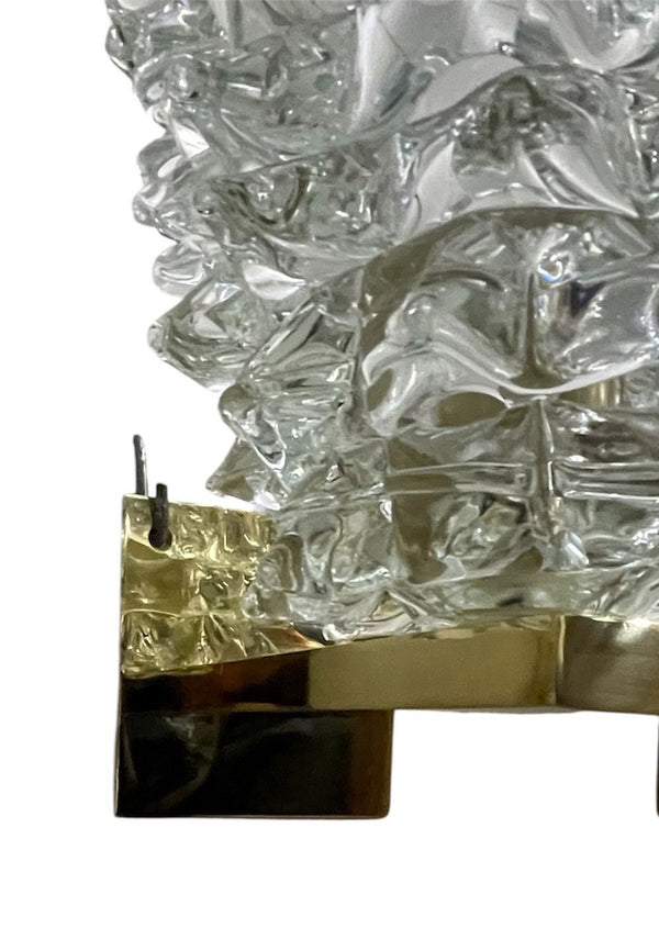 Set of Ten Murano “Rostrate” Glass Sconces Attributed to Barovier e Toso, 1970's