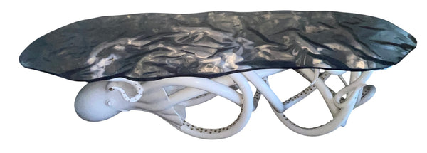 Limited Edition Sculptural Octopus Console Table-Wavy Resin Top. U.S.A. 21st C.