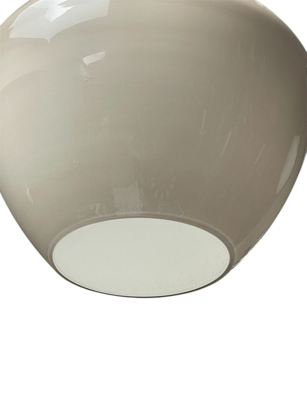 Pair of Italian Murano Gray Glass Pendants, 1980's.