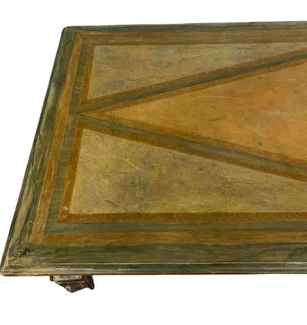 Early 19th-Century Italian Neoclassical Parcel-Gilt Long Center Table