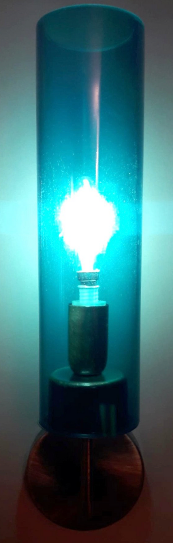 Nine Sconces with Blue Murano Glass Tubes Style of Agne Jakobsson. Italy, 1970's