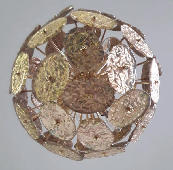 Italian “Galattico” Sputnik Chandelier – Dark Gold Murano Glass, 1980's.